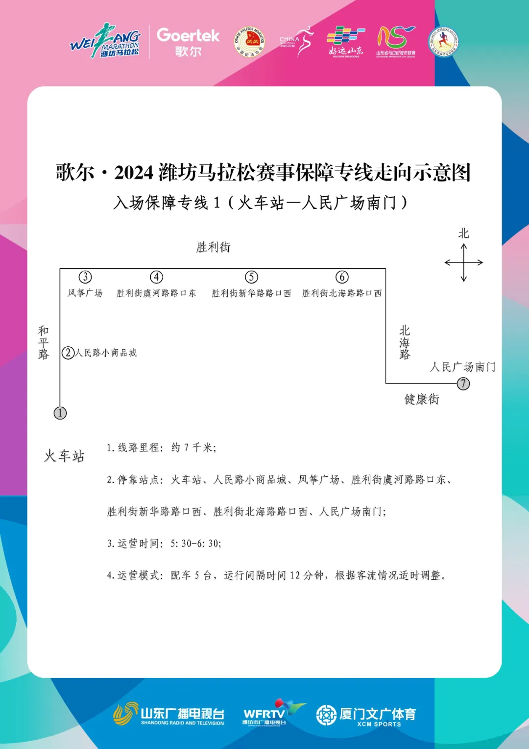 歌尔•2024潍坊马拉松期间中心城区部分公交线路临时调整及公共交通保障措施